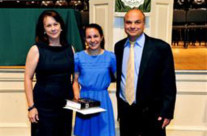 Sheridan Nulty receving the Wesminster “No Greater Love” Award on Honors Day with  Regis and Val