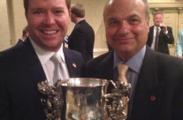 Willy Wright of Sewanee received the 2015 DKE Award for Chapter President Excellence in Nick’s name. Pictured here is Cory Crenshaw and Val at the annual convention with the trophy.